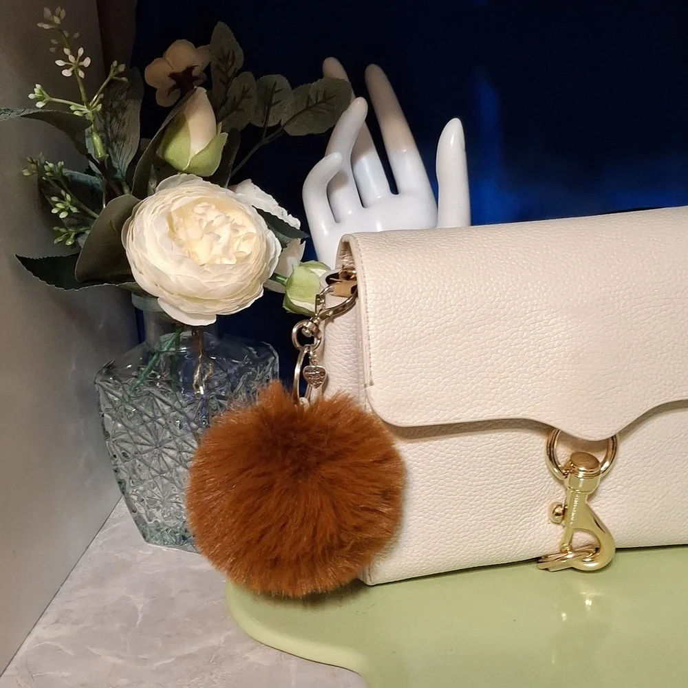 Pom Pom Keychain Bag Charm Handmade By Me Pick A Color 3